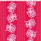 ITY Red/White Floral Stripe Nylon Jersey Knit Fabric By the Yard